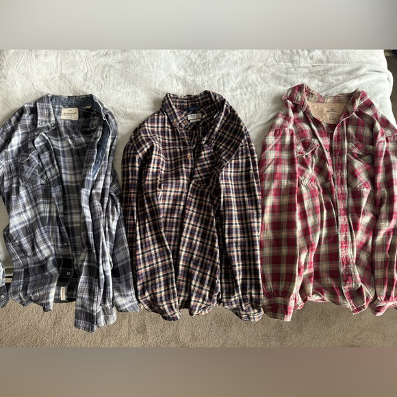Plaid buttonup longsleeve.Left lg,middle lg,right medium.Each $15 or all for $35 - Picture 1 of 1